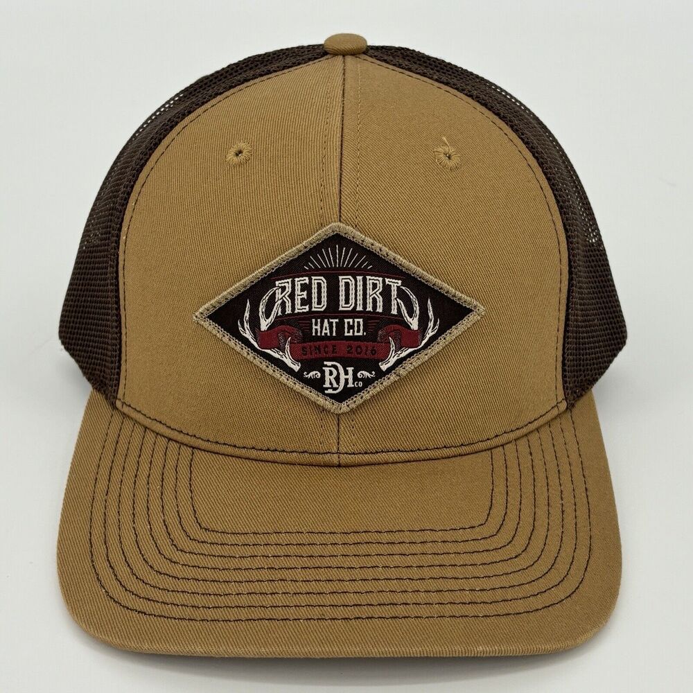 Red Dirt Hat Company Brown Gold  Snapback w/ Antler Patch
